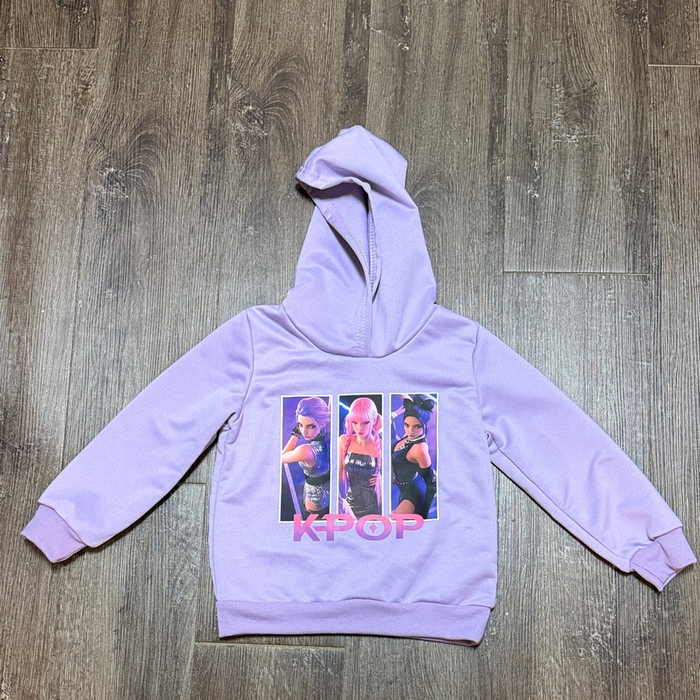 Kids Purple KPOP Hoodie SHEIN